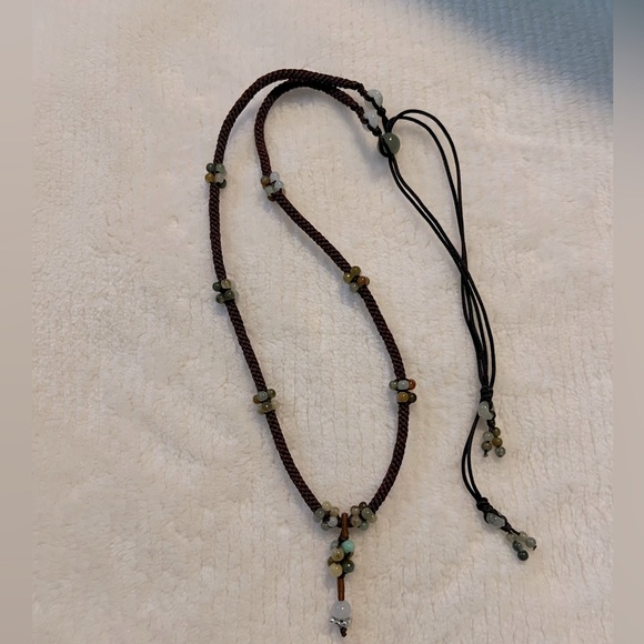 NWOT Genuine Natural Stone Beaded Choker Boho Necklace - Picture 4 of 5